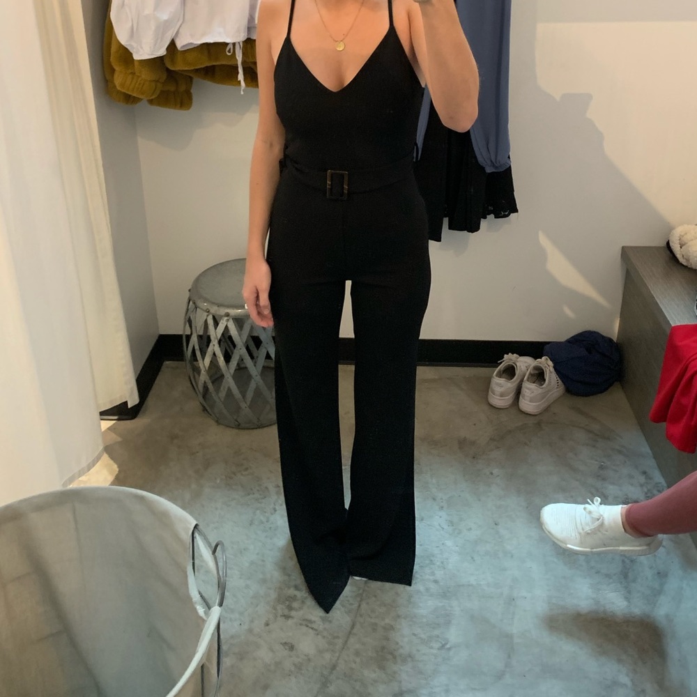 BLUE BLUSH black skinny strap jumpsuit